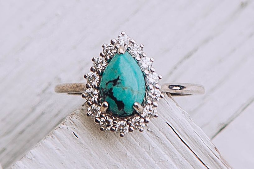 Oyster Copper Turquoise Ring Sterling Silver – Boho Magic